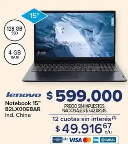 Carrefour Lenovo notebook 15" oferta