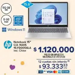 Carrefour Hp notebook 15" oferta
