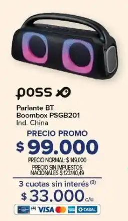 Carrefour Poss parlante bt boombox oferta