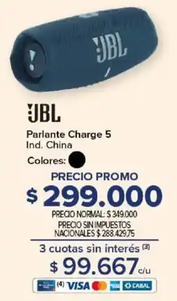 Carrefour Jbl parlante charge 5 oferta