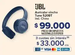 Carrefour Jbl auricular vincha tune 520bt oferta