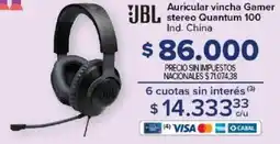 Carrefour Jbl auricular vincha gamer stereo quantum 100 oferta