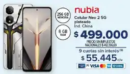 Carrefour Nubia celular neo 2 5G plateado oferta