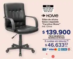 Carrefour Carrefour home sillón de oficina básico regulable oferta
