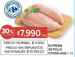 Carrefour Suprema de pollo congelada oferta