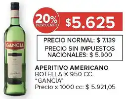 Carrefour Gancia aperitivo americano botella oferta