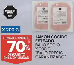 Carrefour Bajo precio garantizado jamón cocido feteado bajo sodio oferta