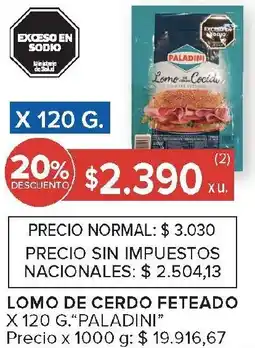 Carrefour Paladini lomo de cerdo feteado oferta