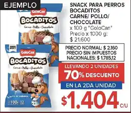 Carrefour Golocan snack para perros bocaditos carne/ pollo/ chocolate oferta