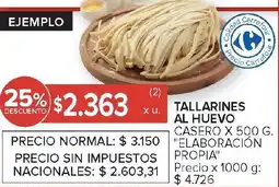 Carrefour Elaboración propia tallarines casero oferta