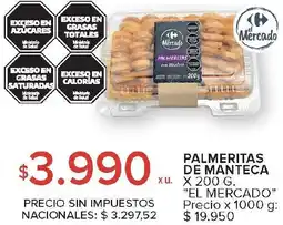 Carrefour El mercado palmeritas de manteca oferta