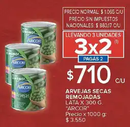 Carrefour Arcor arvejas secas remojadas lata oferta