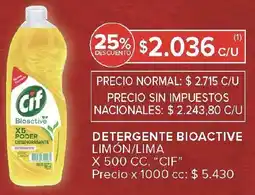 Carrefour Cif detergente bioactive limón/lima oferta
