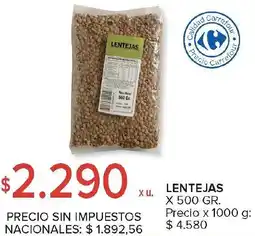 Carrefour Lentejas oferta