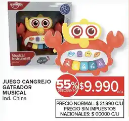 Carrefour Huanger juego cangrejo musical oferta