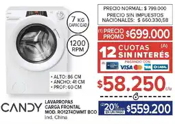 Carrefour Candy lavarropas candy carga frontal oferta