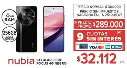 Carrefour Nubia celular libre focus 4G negro oferta