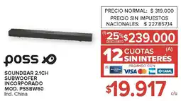 Carrefour Poss soundbar 2.1ch subwoofer incorporado oferta