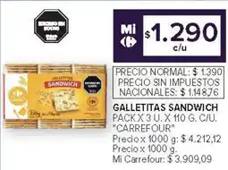 Carrefour Carrefour galletitas sandwich pack oferta