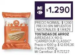 Carrefour Carrefour classic tostadas de arroz aireadas oferta