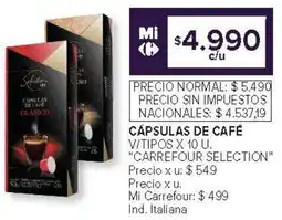 Carrefour Carrefour selection cápsulas de café v/tipos oferta