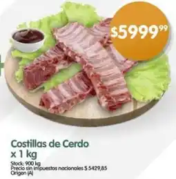 Supermercados Buenos Días Costillas de cerdo oferta