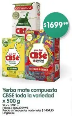 Supermercados Buenos Días CBSé yerba mate compuesta toda la variedad oferta