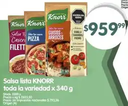 Supermercados Buenos Días Knorr salsa lista toda la variedad oferta