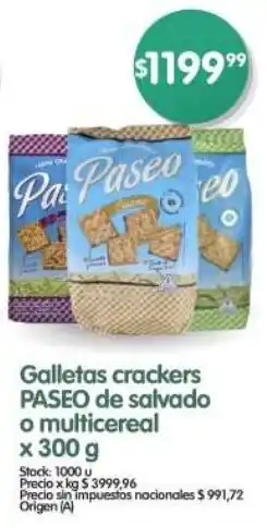 Supermercados Buenos Días Paseo galletas crackers de salvado o multicereal oferta
