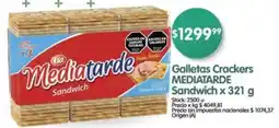 Supermercados Buenos Días Mediatarde galletas crackers sandwich oferta