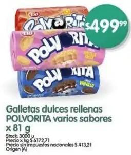 Supermercados Buenos Días Polvorita galletas dulces rellenas varios sabores oferta