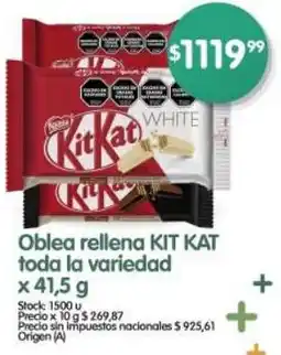 Supermercados Buenos Días Kit kat oblea rellena toda la variedad oferta