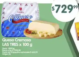 Supermercados Buenos Días Las tres queso cremoso oferta