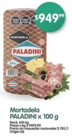 Supermercados Buenos Días Paladini mortadela oferta