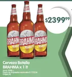 Supermercados Buenos Días Brahma cerveza botella oferta