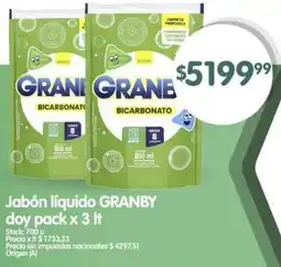 Supermercados Buenos Días Granby jabón líquido doy pack oferta