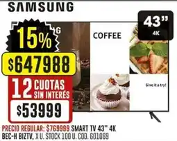 Coto Samsung smart tv 43" oferta