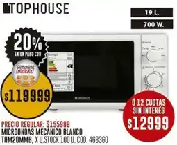 Coto Tophouse microondas mecanico blanco oferta