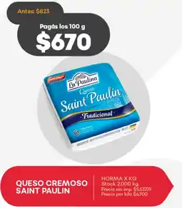 Supermercados Tadicor La paulina queso cremoso saint paulin oferta