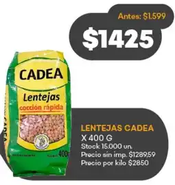 Supermercados Tadicor Cadea lentejas oferta