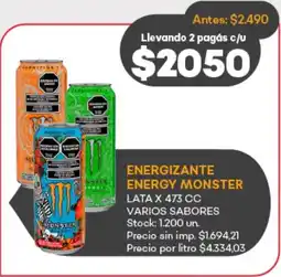 Supermercados Tadicor Monster energizante oferta