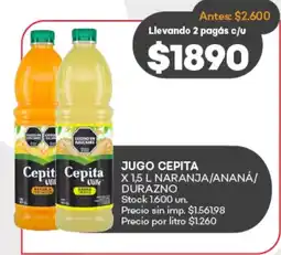 Supermercados Tadicor Cepita jugo oferta