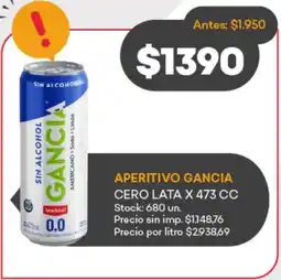 Supermercados Tadicor Aperitivo gancia oferta