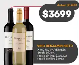 Supermercados Tadicor Benjamin nieto vino oferta