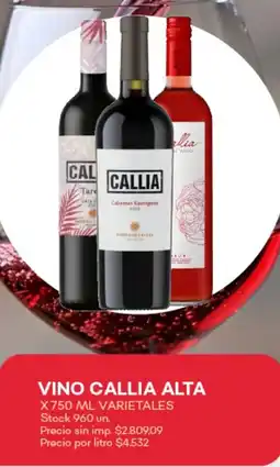 Supermercados Tadicor Callia alta vino oferta