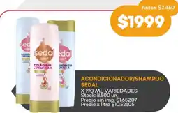 Supermercados Tadicor Sedal shampoo/acondicionador oferta