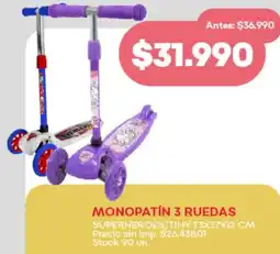 Supermercados Tadicor Monopatín 3 ruedas oferta