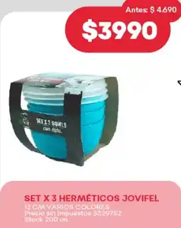 Supermercados Tadicor Set x 3 herméticos jovifel oferta