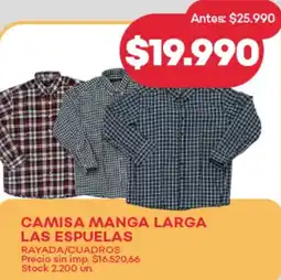 Supermercados Tadicor Camisa manga larga las espuelas oferta