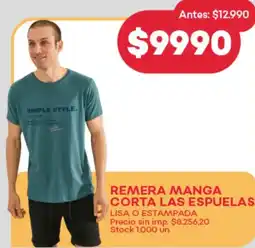 Supermercados Tadicor Remera manga corta las espuelas oferta